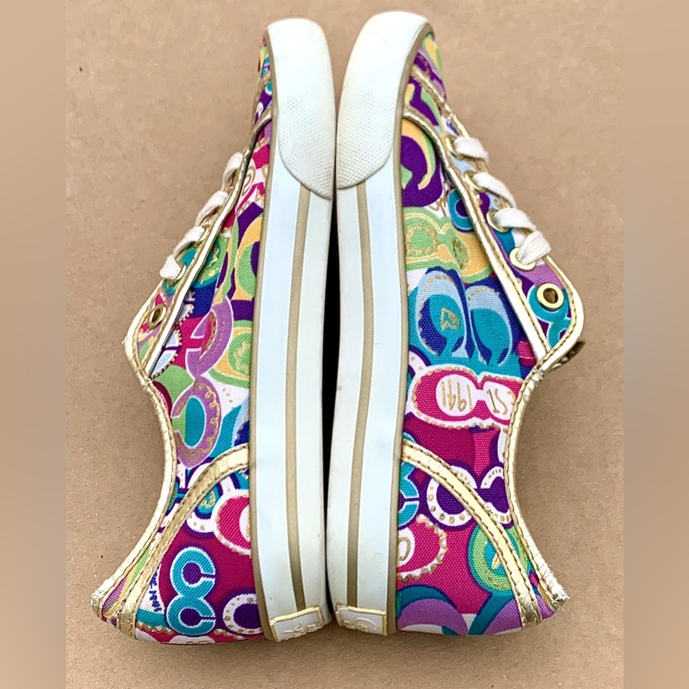 Women's 5.5 B Multi Colored Canvas COACH DEE 1941 Sneakers - Picture 8 of 16